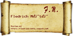 Fledrich Máté névjegykártya