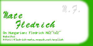 mate fledrich business card